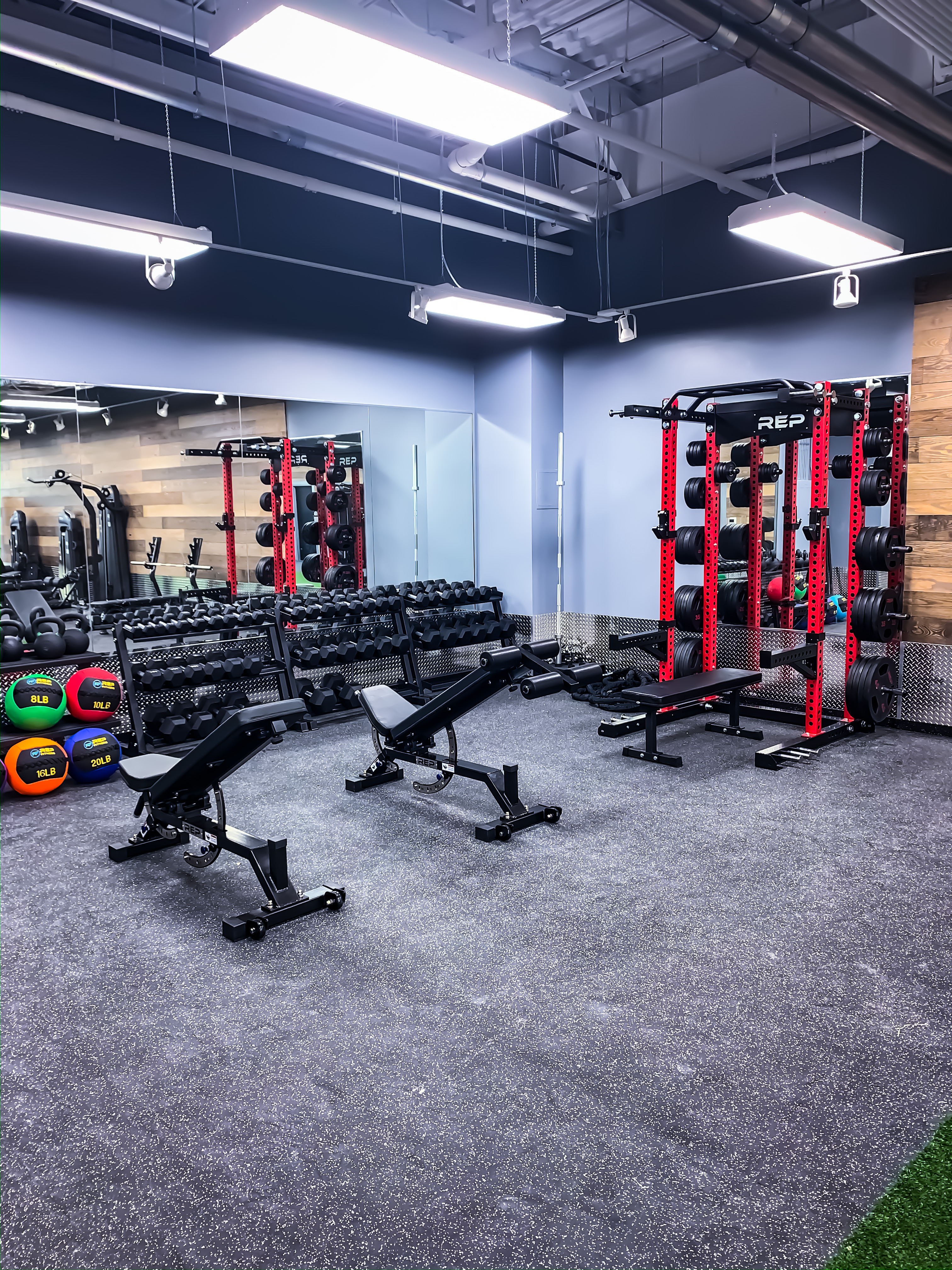 Weights and strength training area